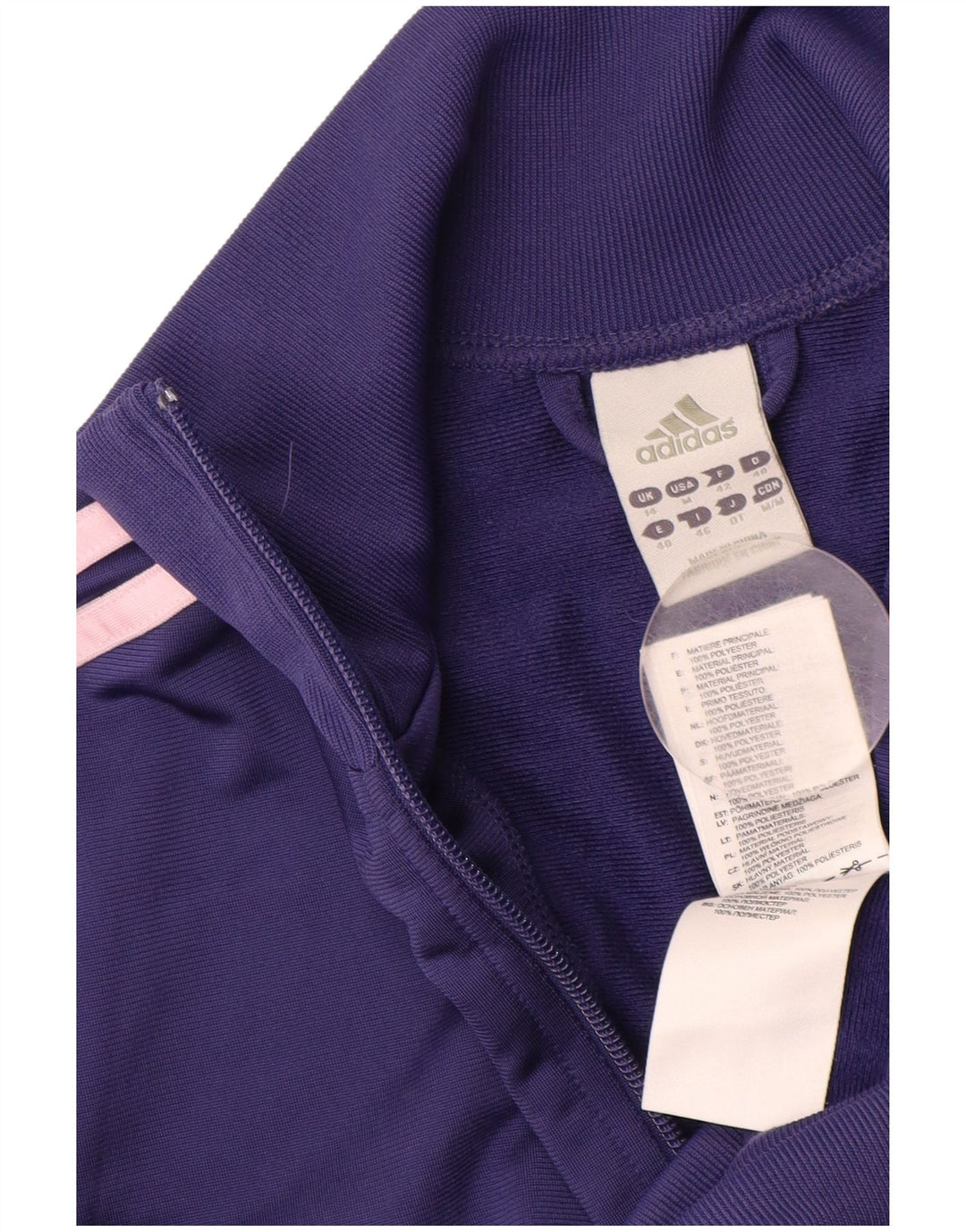 Giacca da tuta da donna ADIDAS UK 14 poliestere viola medio