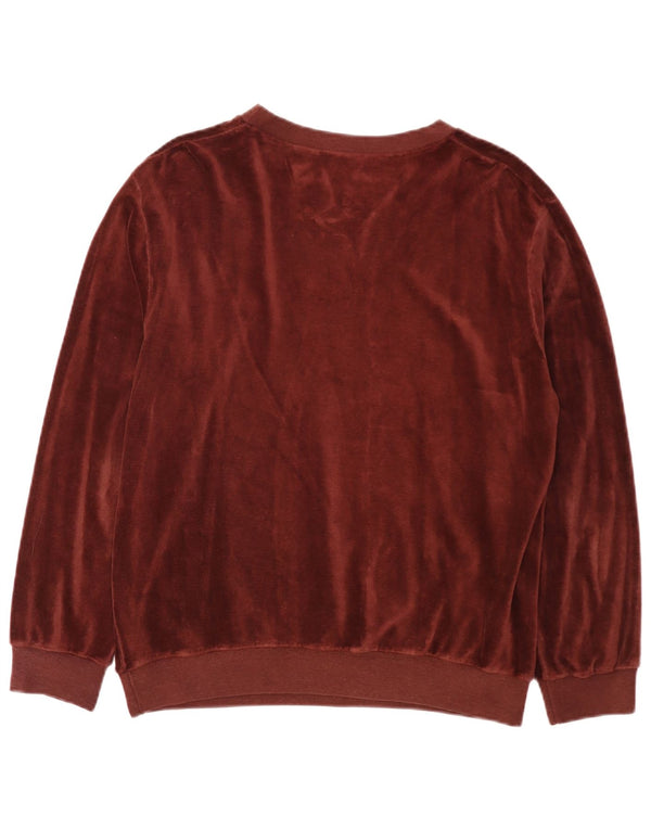 Top vintage da uomo a maniche lunghe bordeaux medio
