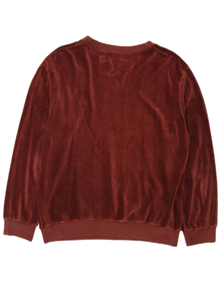Top vintage da uomo a maniche lunghe bordeaux medio