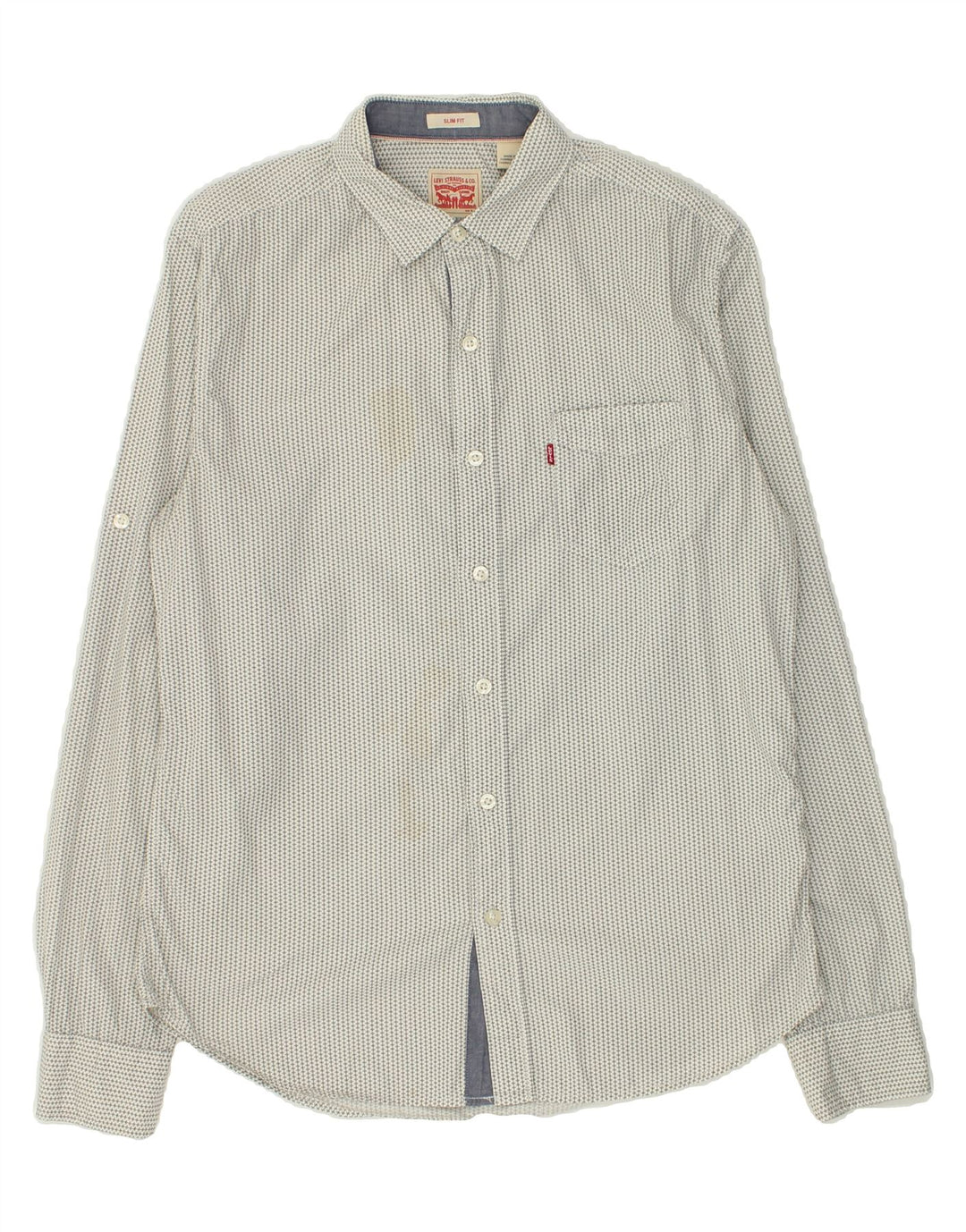 LEVI'S Mens Slim Fit Shirt Medium Grey Cotton | Vintage Levi's | Thrift | Second-Hand Levi's | Used Clothing | Messina Hembry 