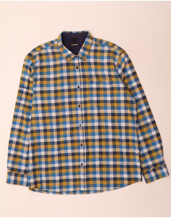 Camicia da uomo Schoffel Large in cotone a quadri multicolore