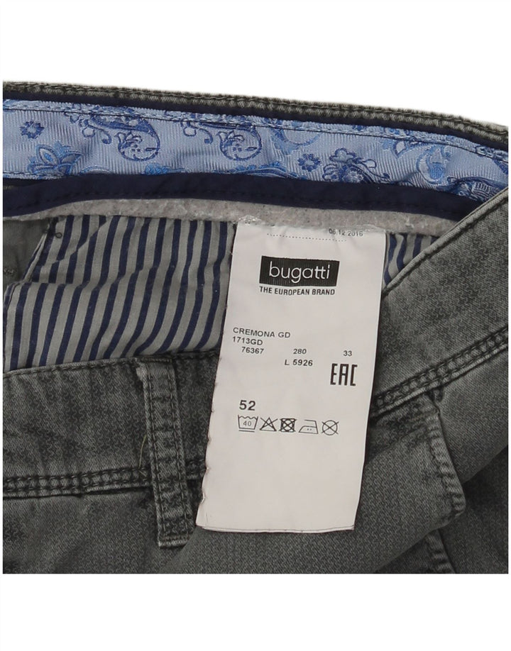 Pantaloni chino dritti da uomo Bugatti EU 52 XL W34 L31 Cotone grigio