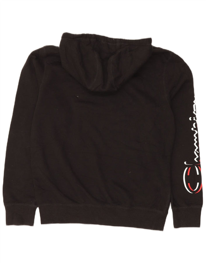 Maglione con cappuccio grafico da uomo CHAMPION in cotone nero medio