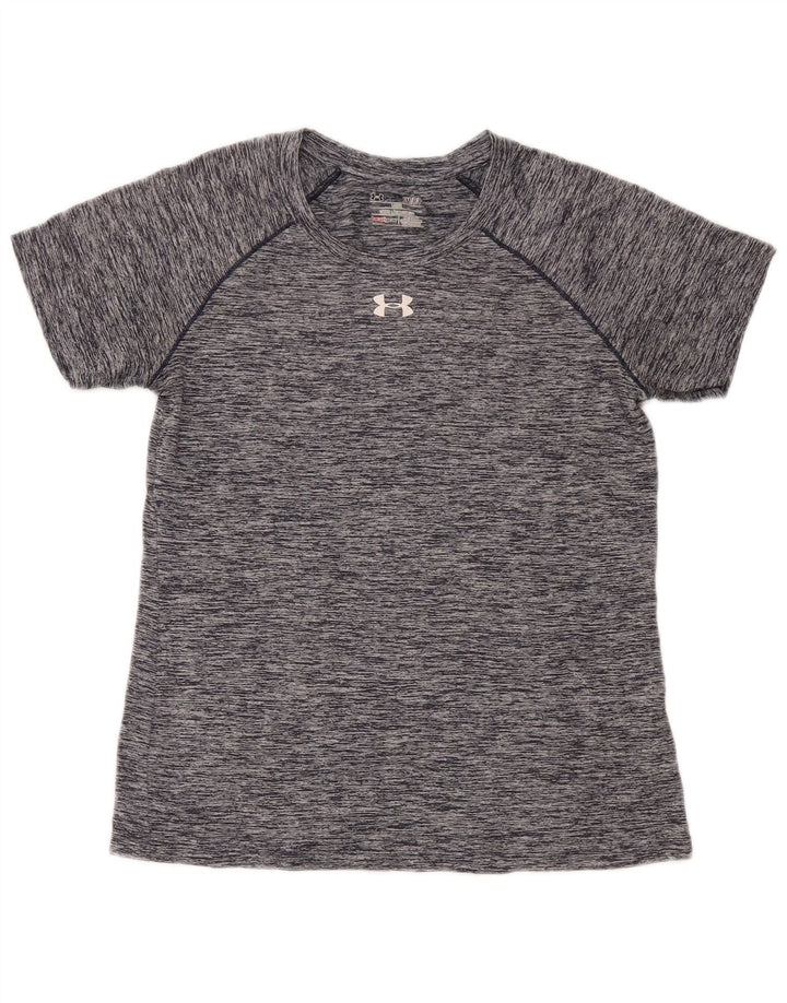 Maglietta Under Armour da uomo Heat Gear Top in poliestere chiazzato grigio piccolo