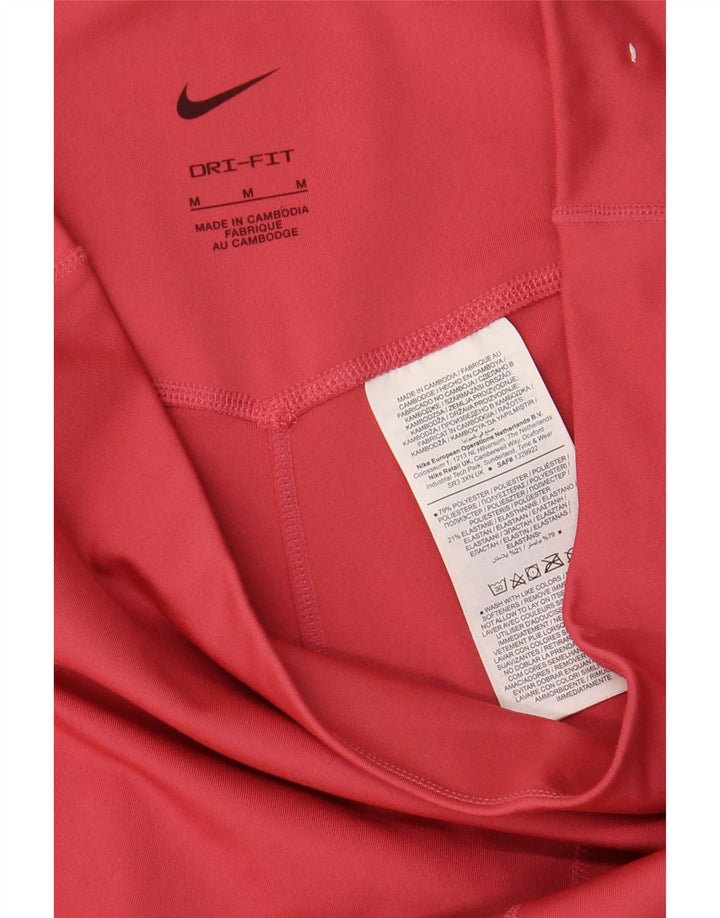 NIKE Womens Dri Fit Leggings UK 14 Medium  Red Polyester Vintage Nike and Second-Hand Nike from Messina Hembry 