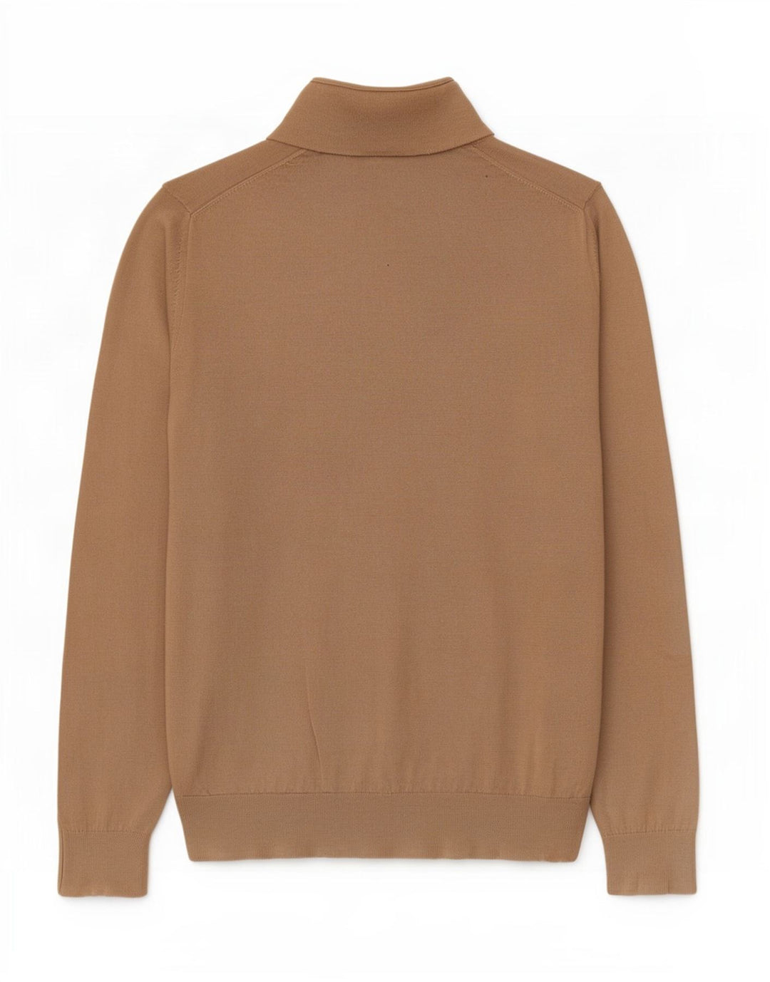Maglione Reiss da uomo con zip e collo grande in lana marrone