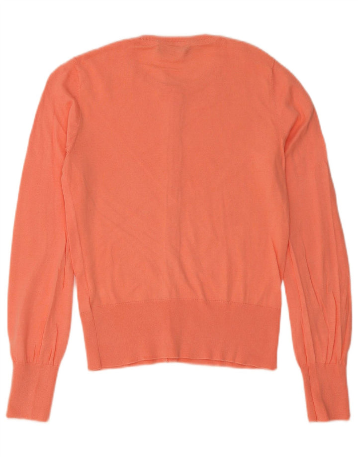 Maglione cardigan da donna Oasis UK 10 piccolo cotone arancione