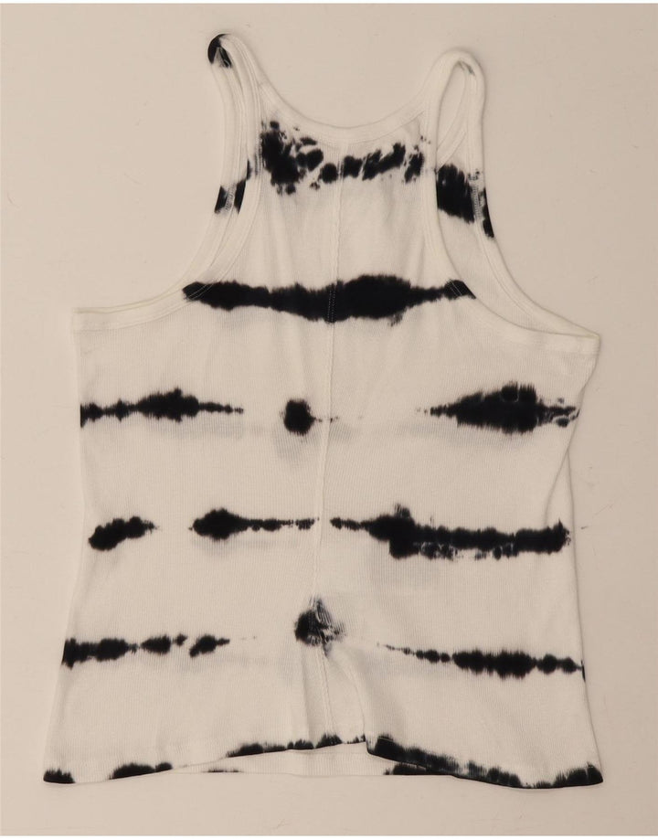 LEVI'S Womens Vest Top UK 14 Large White Tie Dye Cotton Vintage Levi's and Second-Hand Levi's from Messina Hembry 