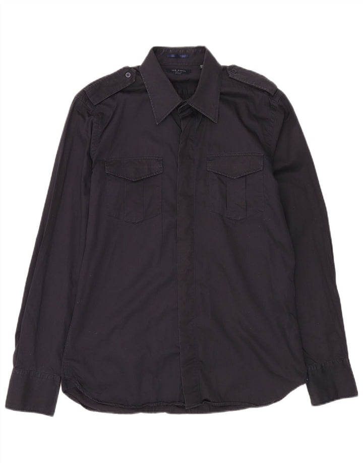 Camicia militare da uomo TED BAKER taglia 4 grande blu navy