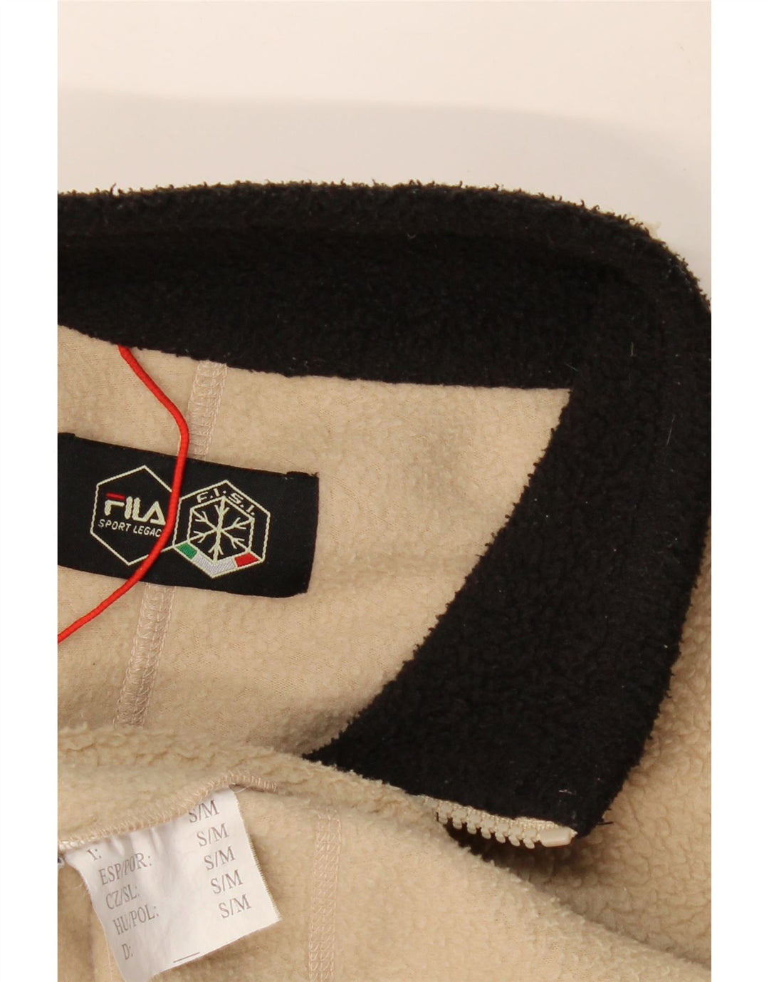 Giacca in pile da uomo FILA UK 36 Small Beige Colourblock Poliestere