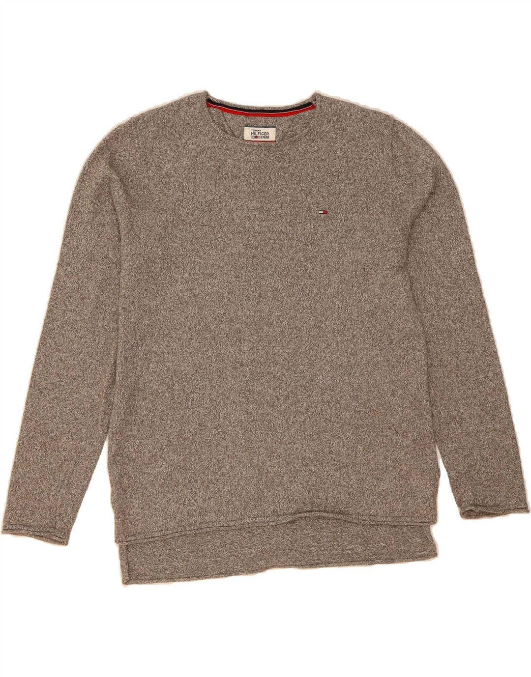 TOMMY HILFIGER Mens Crew Neck Jumper Sweater Medium Grey Cotton Vintage Tommy Hilfiger and Second-Hand Tommy Hilfiger from Messina Hembry 