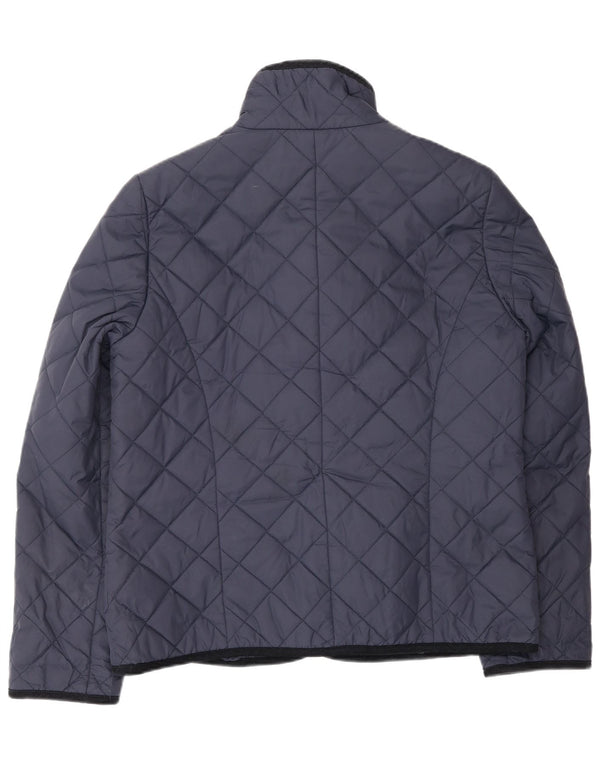 Giacca trapuntata da donna Jaeger UK 14 poliestere blu navy medio