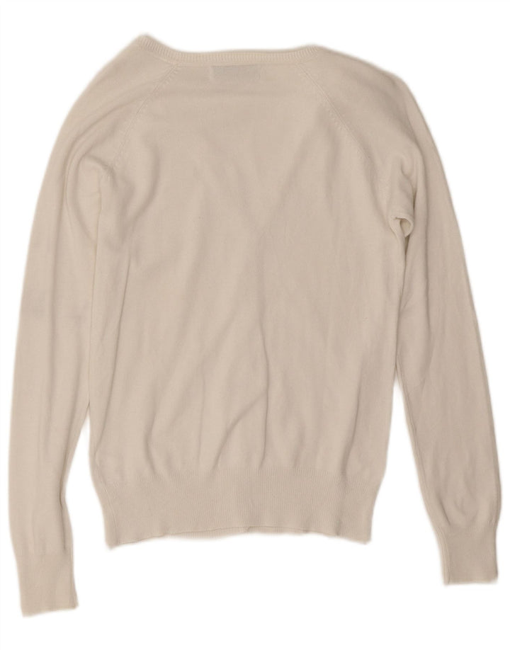 Maglione cardigan da donna Zara UK 10 piccolo cotone bianco