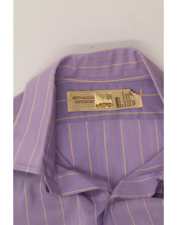 NINO Mens Shirt Large Purple Striped Synthetic Vintage NINO and Second-Hand NINO from Messina Hembry 