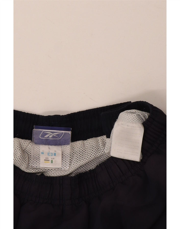 Pantaloncini da bagno da uomo REEBOK grandi in poliestere blu navy