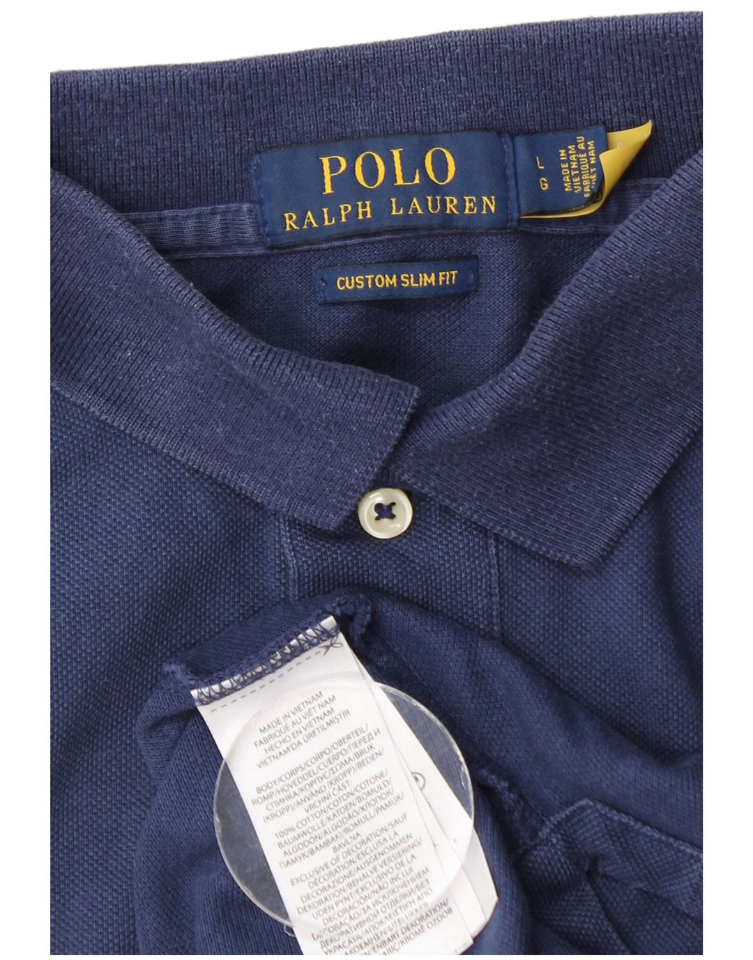 POLO RALPH LAUREN Polo da uomo slim fit personalizzata grande blu navy