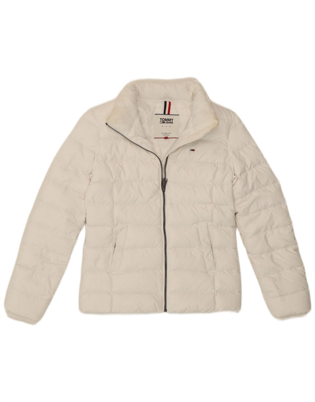 Giacca imbottita da donna Tommy Hilfiger UK 6 XS poliestere bianco