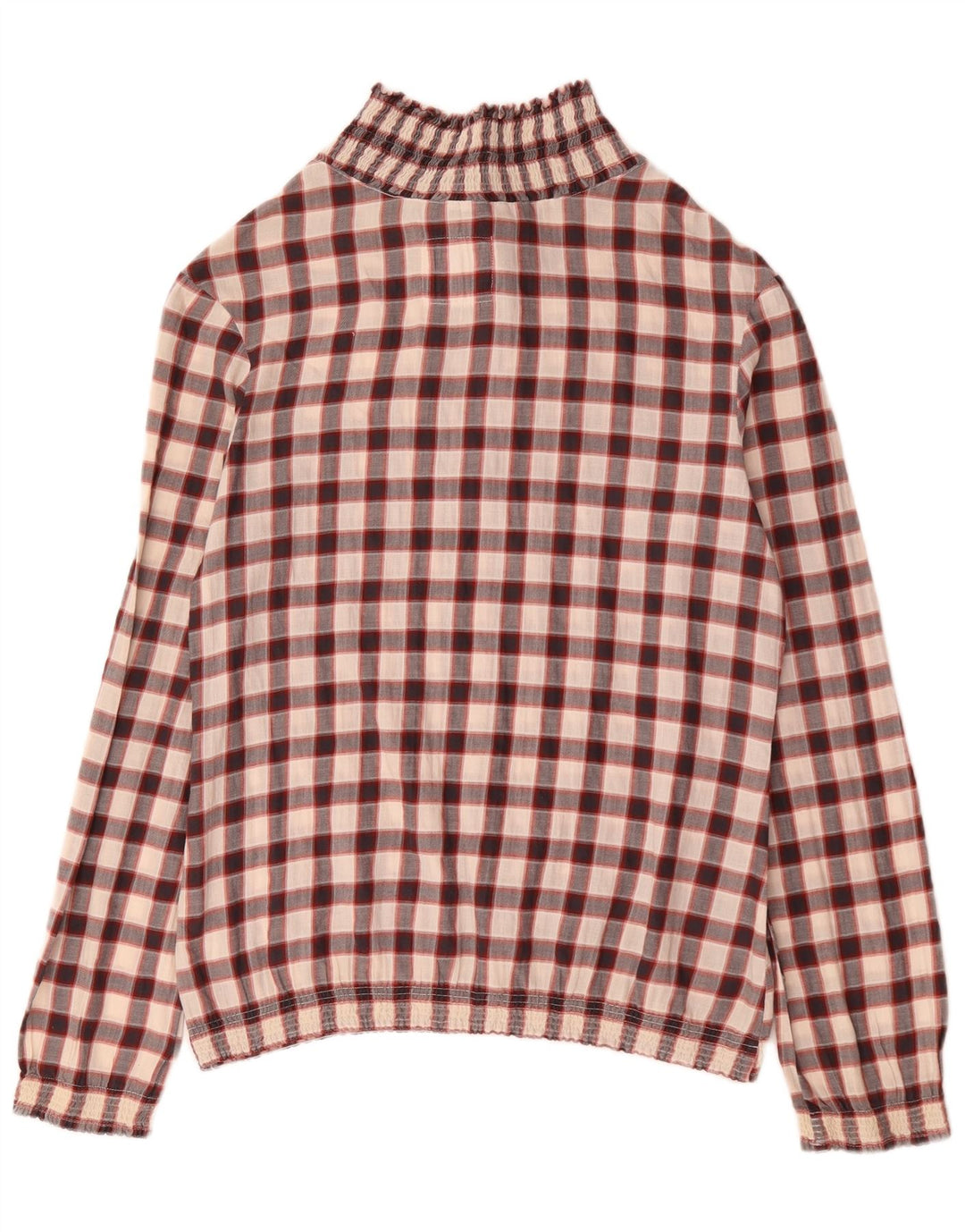 Camicetta a maniche lunghe da donna Woolrich Top UK 14 Cotone a quadretti bordeaux medio