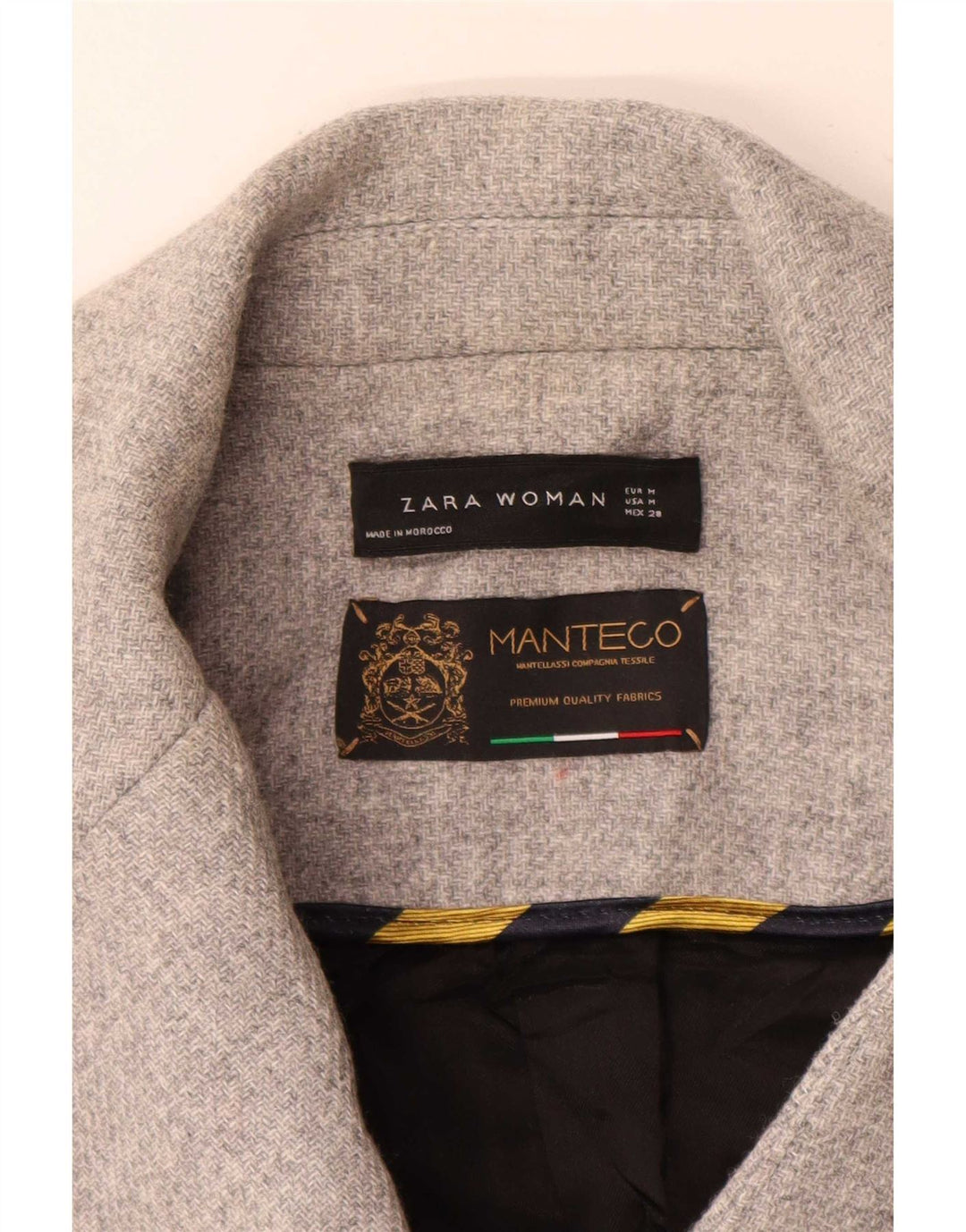 Cappotto doppiopetto da donna Zara UK 14 Lana grigio medio