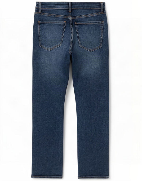Zara Jeans dritti corti da donna EU 38 Small W28 L25 Blu Cotone
