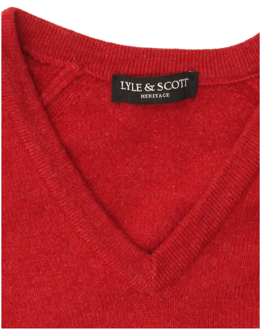 Lyle & Scott Maglione da uomo Heritage con scollo a V grande rosso