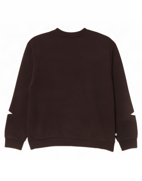 Felpa grafica da uomo Puma Jumper XL in cotone color block nero