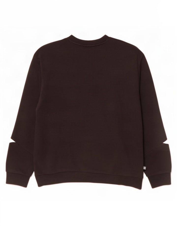 Felpa grafica da uomo Puma Jumper XL in cotone color block nero