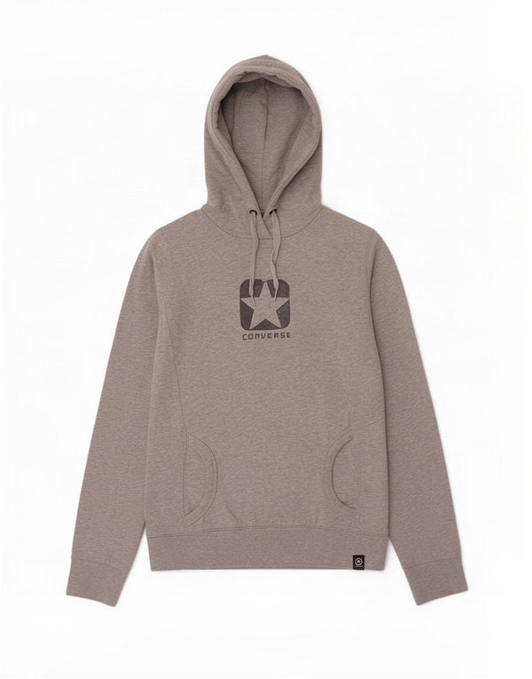 Maglione con cappuccio grafico da donna Converse UK 14 Cotone grigio medio