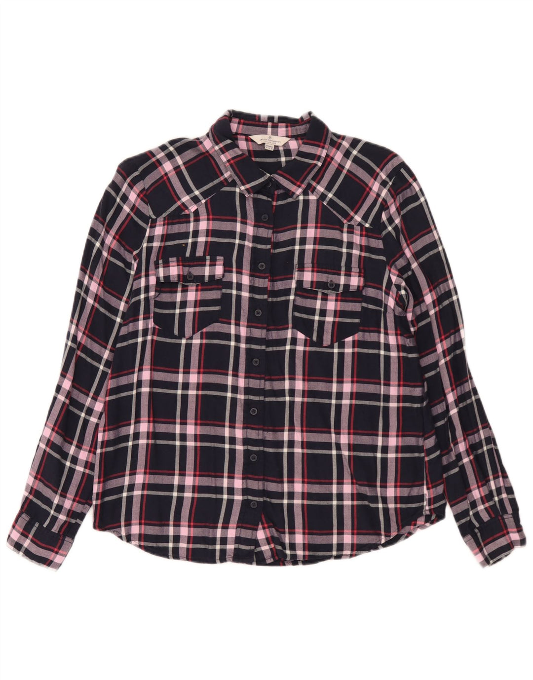 Camicia da donna French Connection UK 12 Viscosa a quadri blu navy media