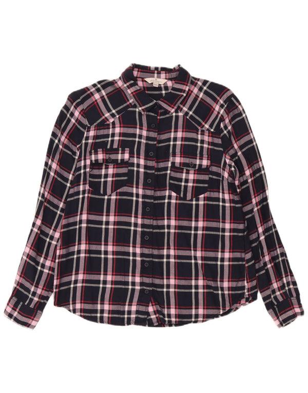 Camicia da donna French Connection UK 12 Viscosa a quadri blu navy media