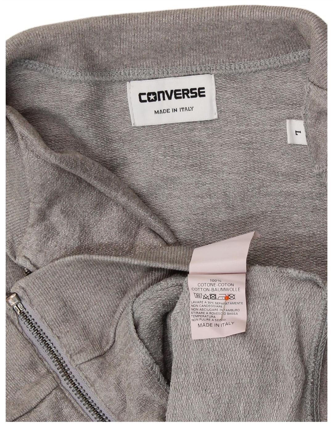 CONVERSE Giacca da tuta da donna UK 14 Large Argento Cotone