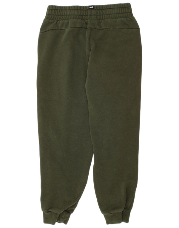 PUMA Boys Tracksuit Trousers Joggers 9-10 Years  Green Cotton