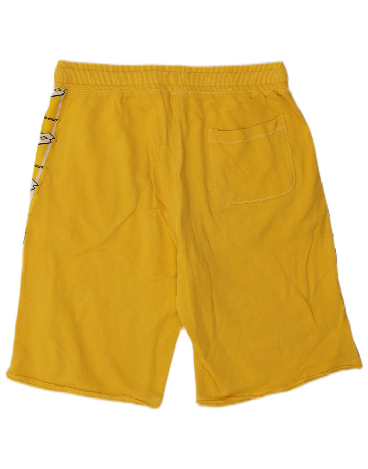 Pantaloncini sportivi grafici da uomo Lotto in cotone giallo medio
