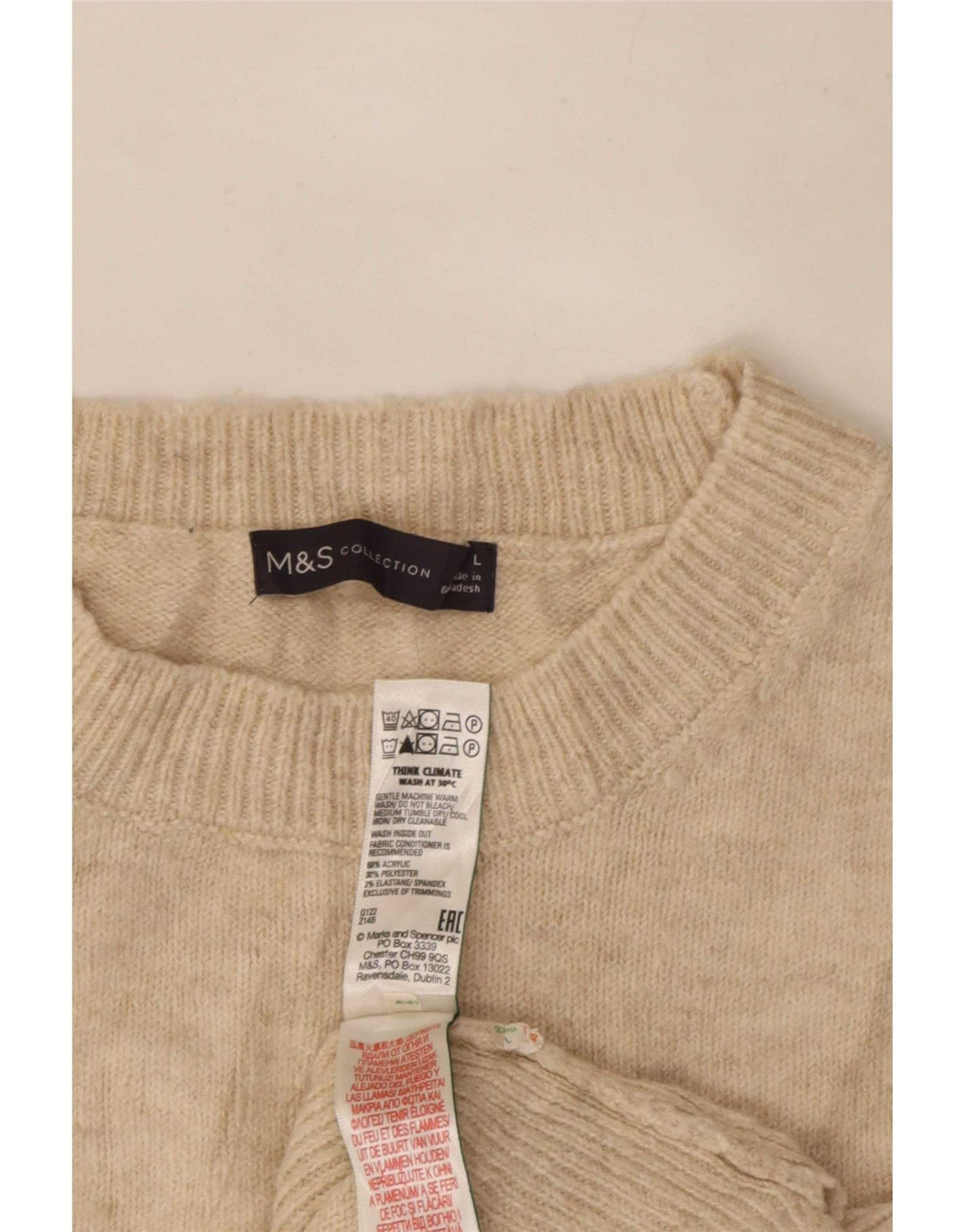 Canotta da donna Marks & Spencer UK 16 Large Beige Acrilico
