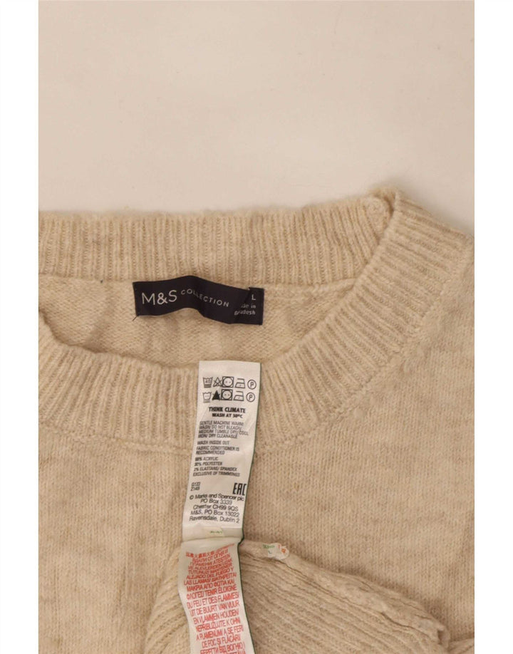 Canotta da donna Marks & Spencer UK 16 Large Beige Acrilico