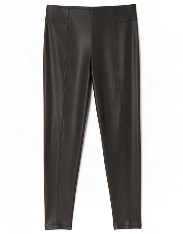 Leggings in ecopelle a vita alta da donna Marks & Spencer UK 16 grandi neri