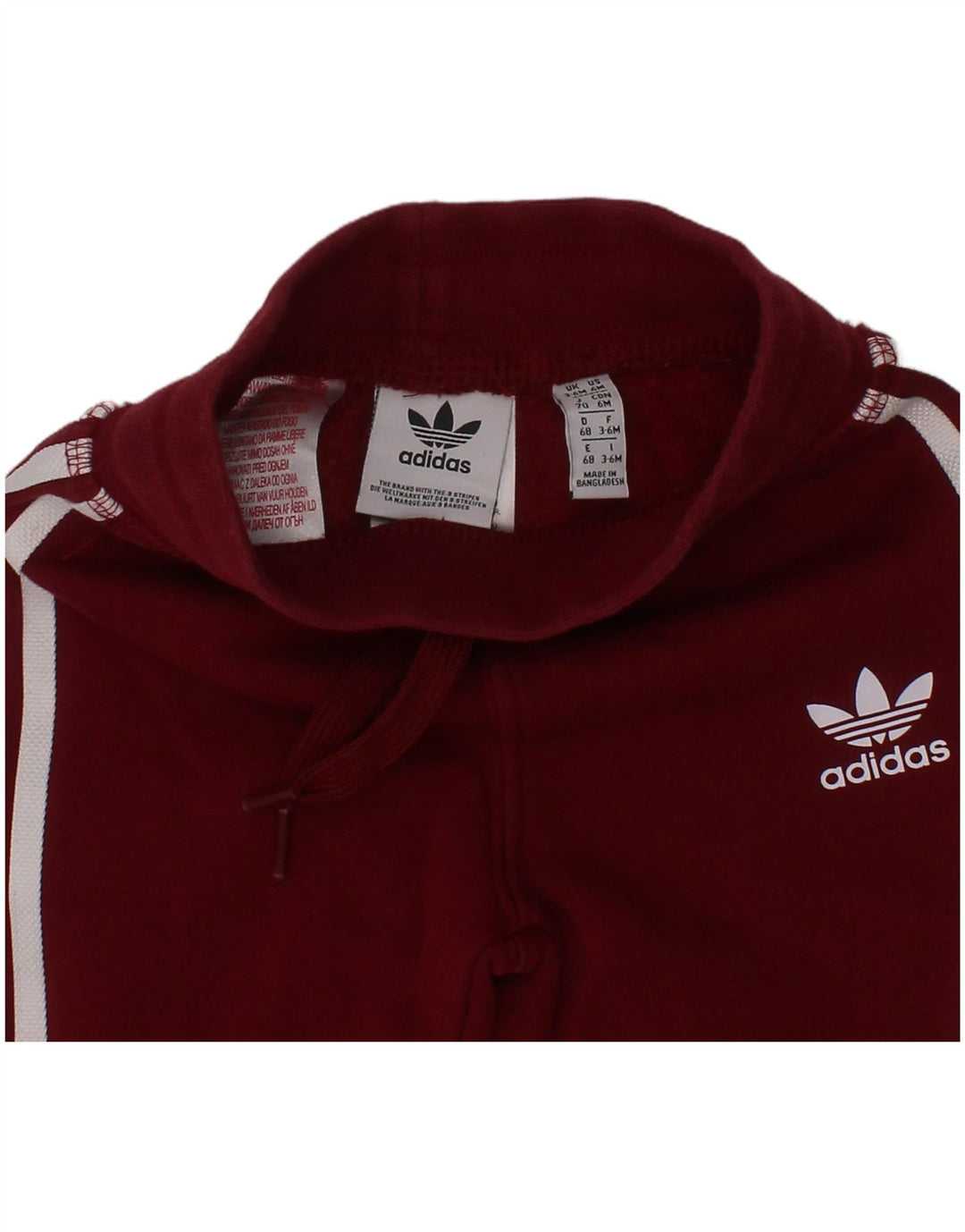 Pantaloni da tuta grafica Adidas da bambina 3-6 mesi in cotone bordeaux
