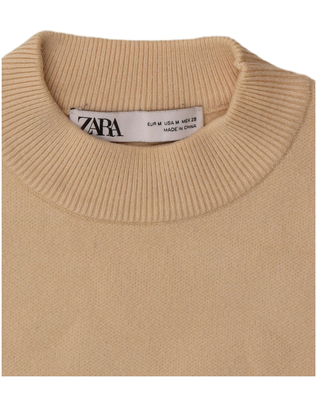 Maglione maglione girocollo da donna Zara UK 12 Beige medio