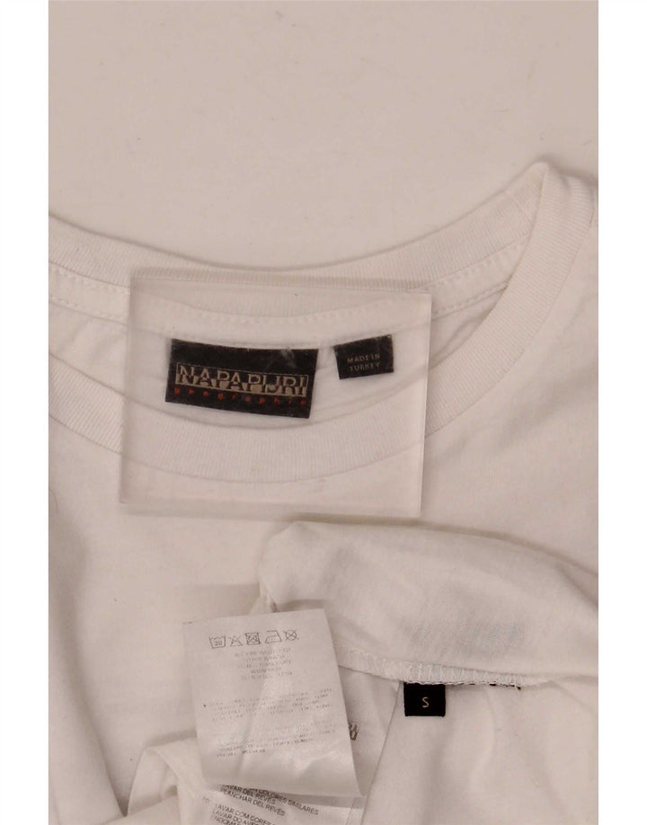 T-shirt grafica da uomo Napapijri Top piccola in cotone bianco