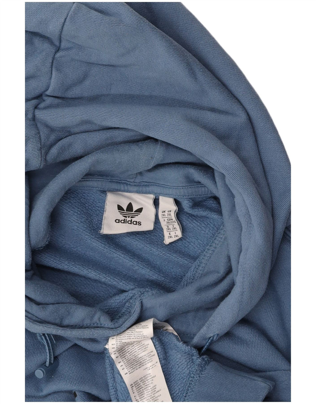 Maglione con cappuccio grafico ADIDAS Adventure da uomo 2XL in cotone blu