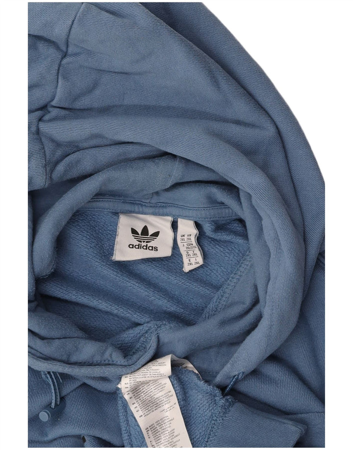 Maglione con cappuccio grafico ADIDAS Adventure da uomo 2XL in cotone blu
