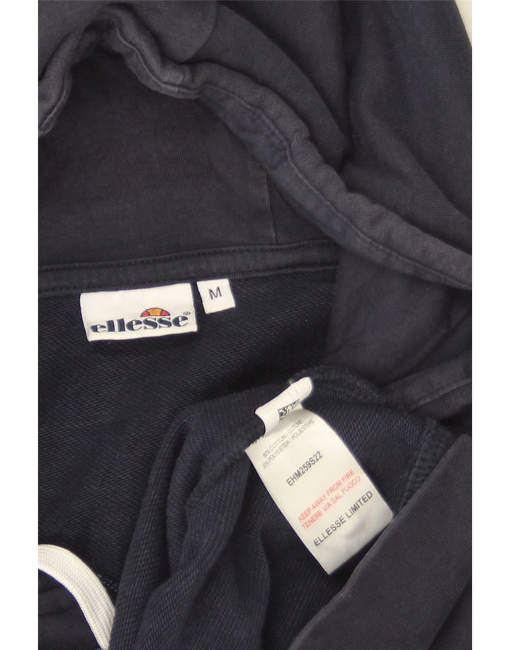 Maglione con cappuccio e zip da uomo Ellesse in cotone a righe medie blu navy