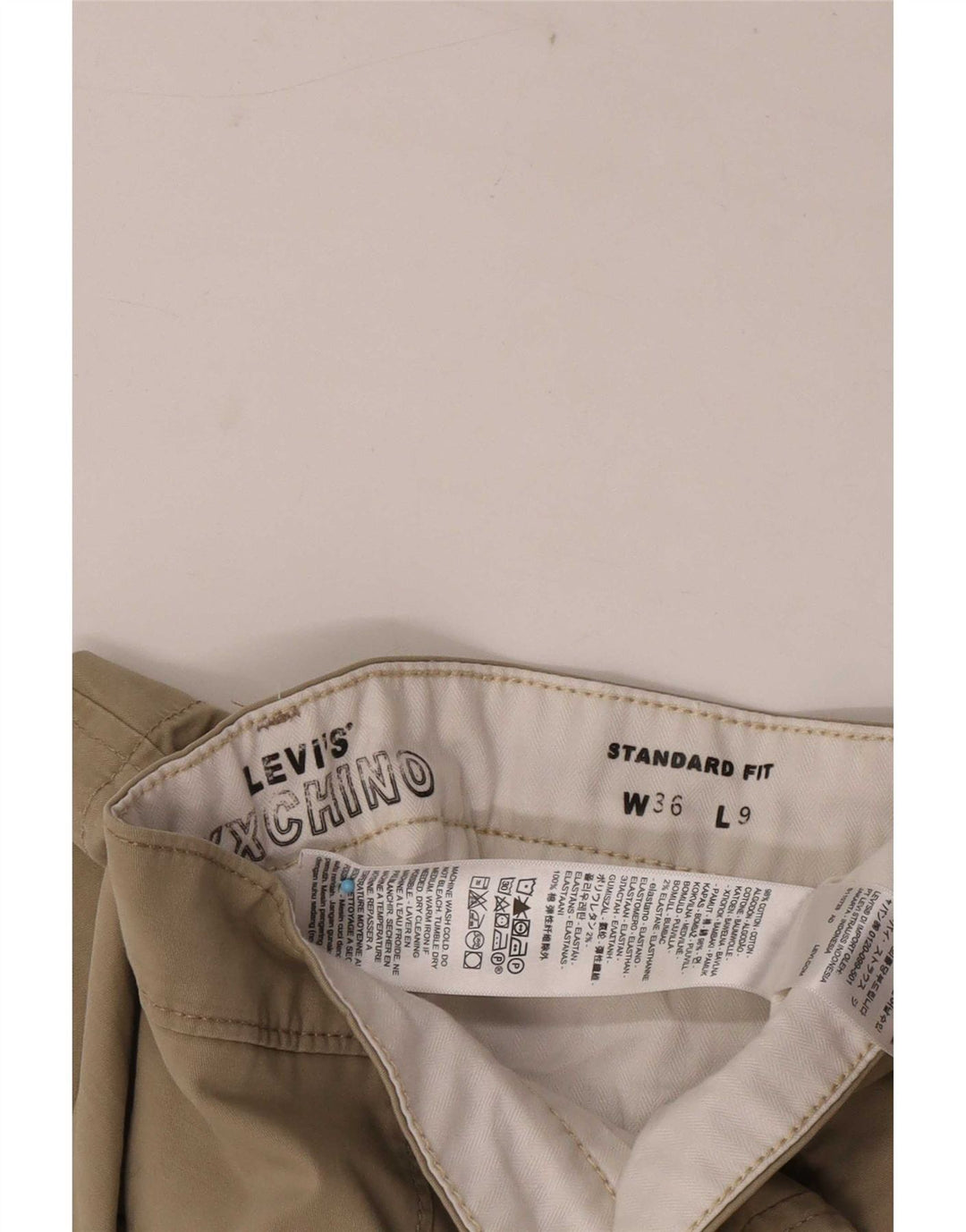 Pantaloncini chino Levi's da uomo con vestibilità standard W36 in cotone kaki