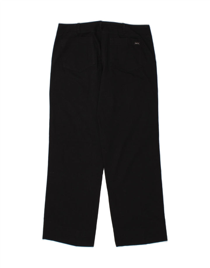 ONYX Womens Straight Chino Trousers IT 44 Medium W32 L30 Black Polyester Vintage Onyx and Second-Hand Onyx from Messina Hembry 