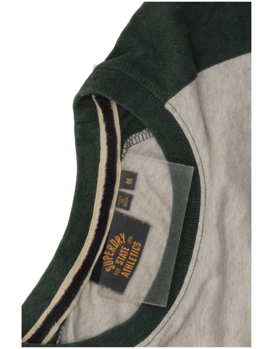 Top da uomo Superdry a maniche lunghe in cotone color block grigio medio