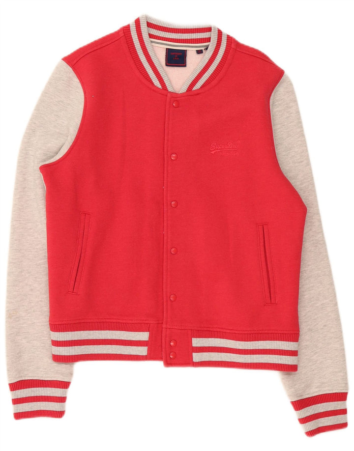 Giacca da tuta da donna Superdry UK 14 Cotone color block rosso medio
