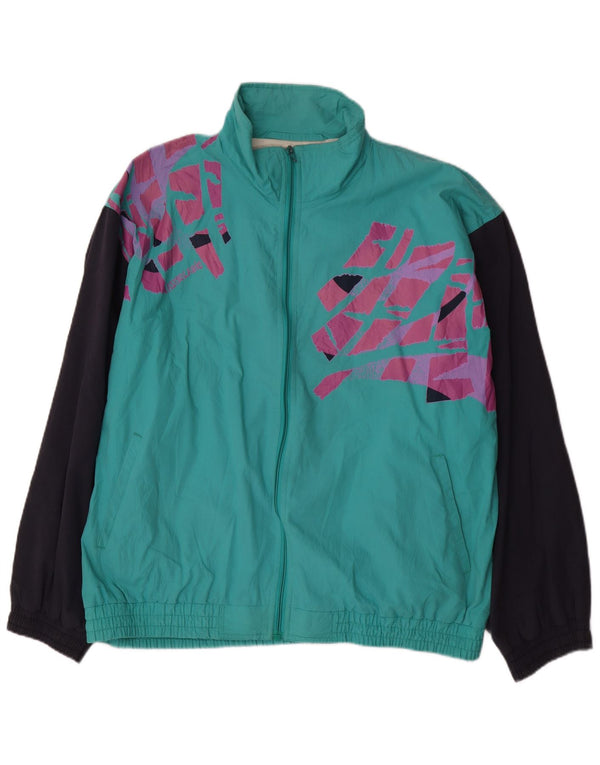 Giacca da tuta da uomo VINTAGE XL Poliestere color block turchese