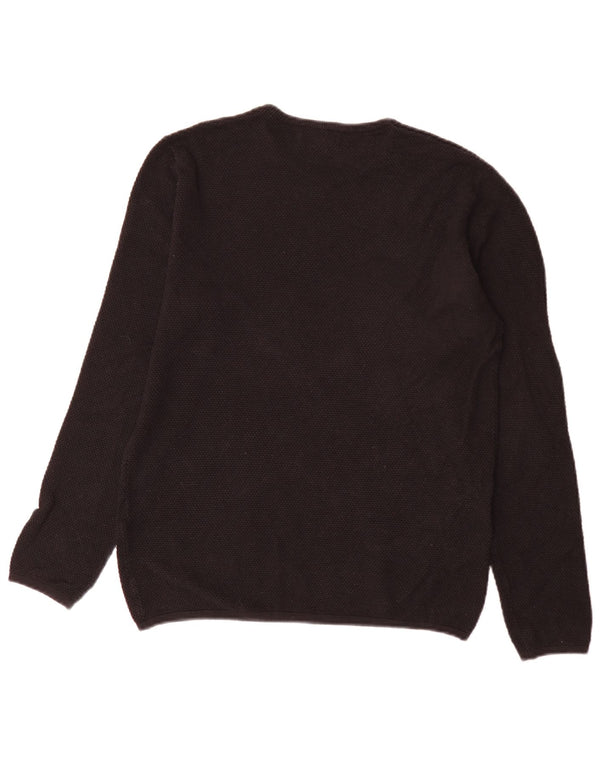 Maglione maglione girocollo da uomo Zara grande in cotone nero