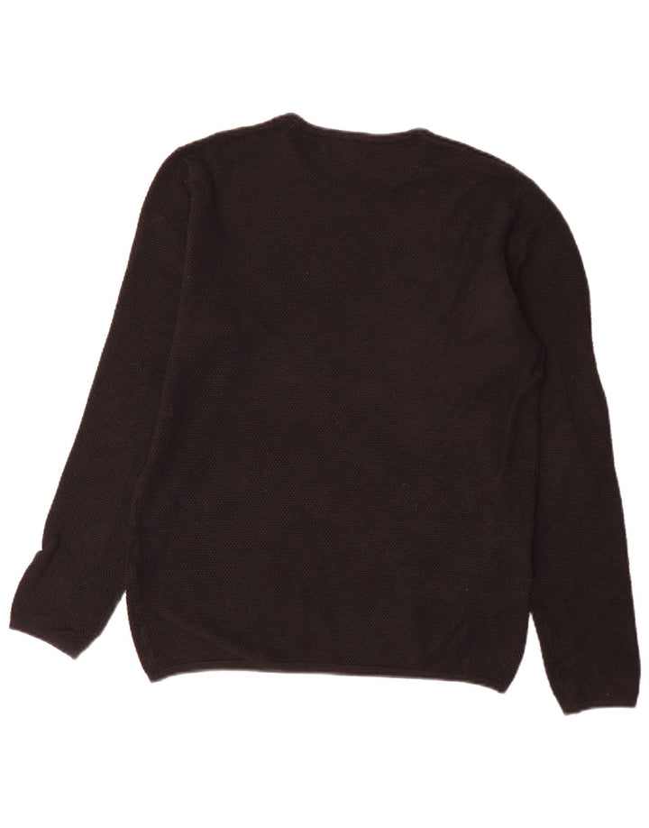 Maglione maglione girocollo da uomo Zara grande in cotone nero