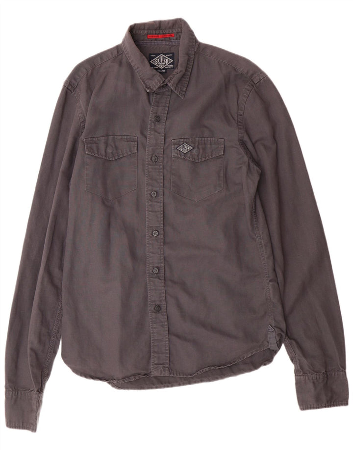 Camicia da uomo Superdry XL in cotone grigio
